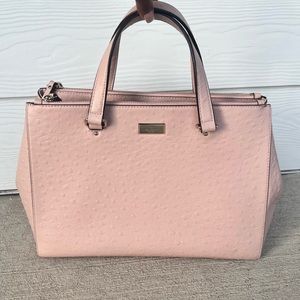 Kate Spade pink large leather satchel w/ crossbody chain